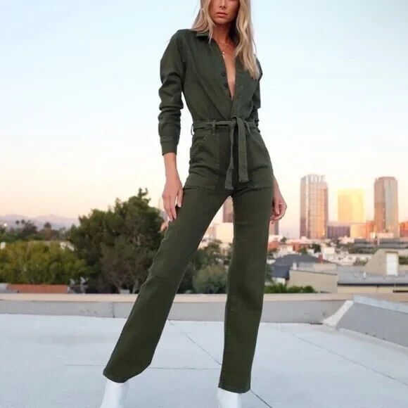 John John Lab Houston Jumpsuit Coverall Boilersuit Military Green Women's Medium